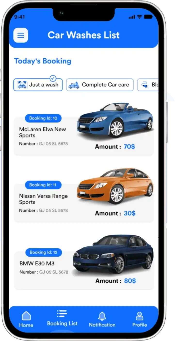 carwash owner app feature app